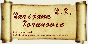 Marijana Korunović vizit kartica